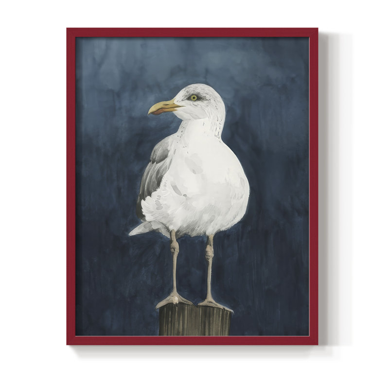 Reproduction encadrée Night Gull II - bois massif, H 30 po x l 24 po, Rouge