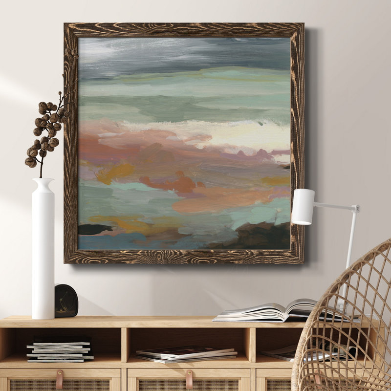 Transitions - Peinture sur toile encadrée, Cadre noyer, H 35,5 po x l 35,5 po x P 1,5 po