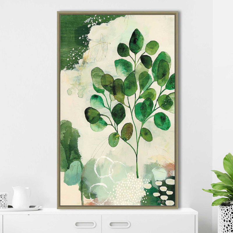«Nature Story III» par Laura Horn - peinture, Cadre flottant champagne, H 33,5 po x l 21,5 po x P 2 po