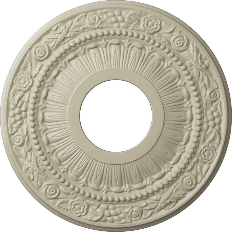 Médaillon de plafond H 12,125 po x l 12,125 po x P 0,875 po Nadia, Jaune clair