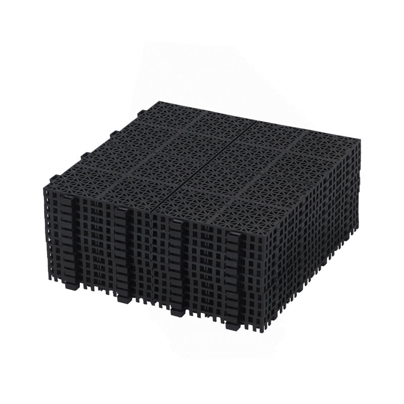 12 X 12 Inch Gray Interlocking Deck Tiles Plastic Waterproof Outdoor All Weather Anti-Slip Bathroom Shower Balcony Porch Strong Weight Capacity Upto 6613 LBS