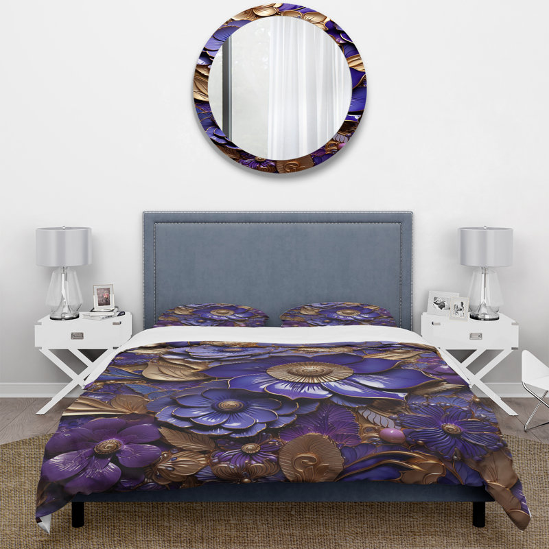 Ensemble de housse de couette à motif floral 2 Rajasthan Royal, Housse de couette pour lit simple