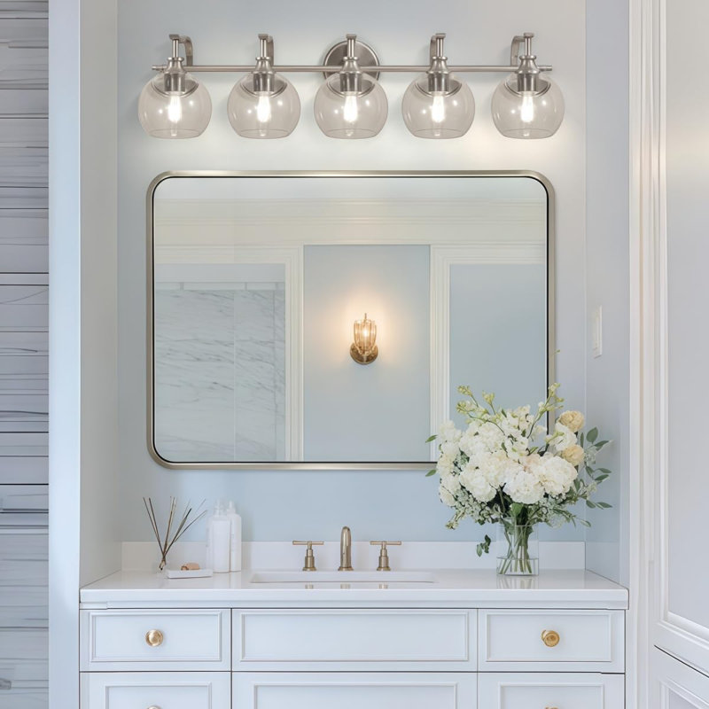 Luminaire de salle de bain Modern, Nickel brossé, 5