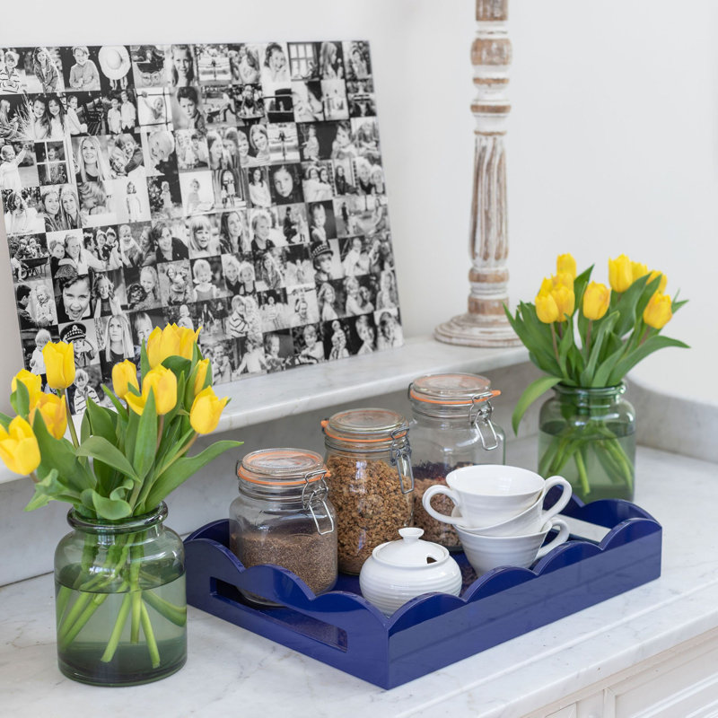 Lacquer Decorative Tray, Navy, 26" H x 17" W x 3.25" D