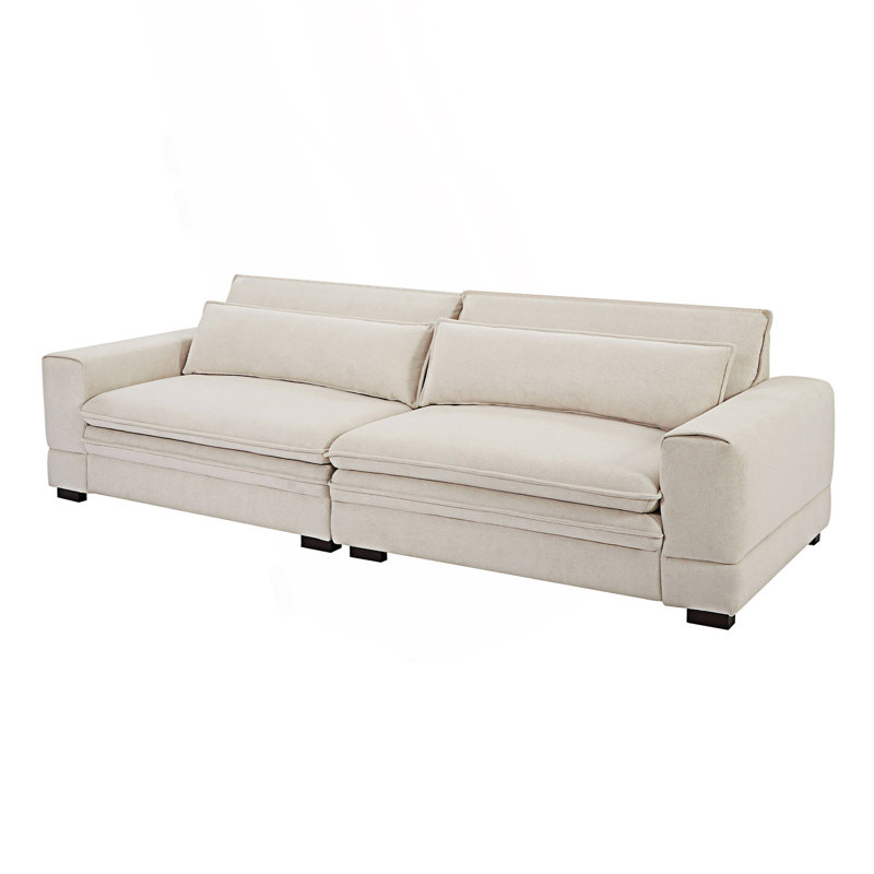 Canapé rembourré 4 places Mitchell, Tissu beige
