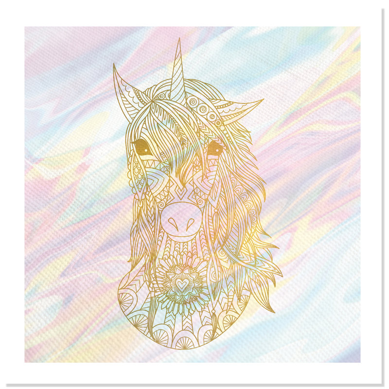 Dreaming licorne 2, H 36 po x l 36 po x P 1 po, Papier