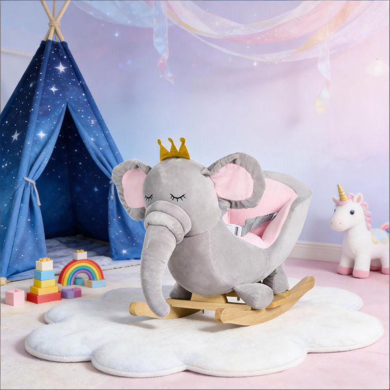 Chaise berçante éléphant, jouet à bascule pour tout-petit
