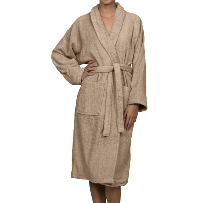 Peignoir mi-mollet en ratine 100 % coton avec poches Finnian