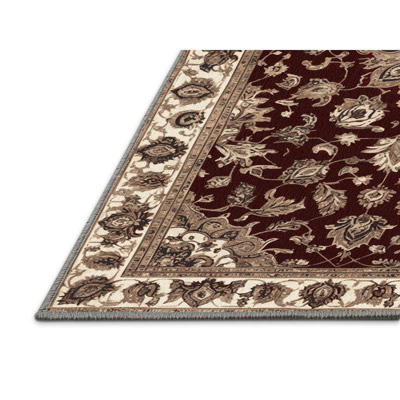 Tapis persan gris lavable à la machine, Carré 8 pi