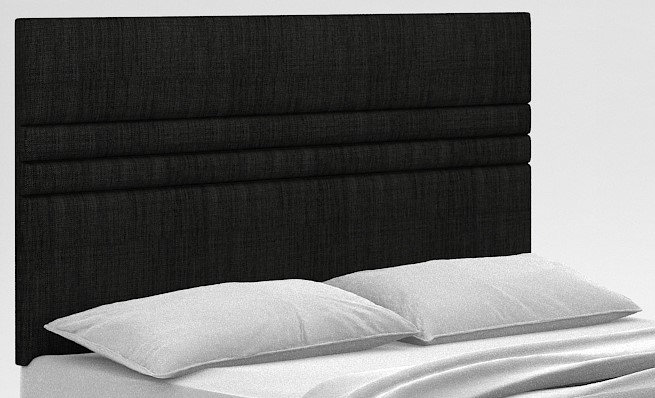 Elsa Upholstered Headboard, Linen Charcoal, Small Single