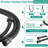 Shower With Drill- Stainless Steel, Dual Heads, 1.8 Gpm Flow, Moisturizing Fog 26" Drillless Steel Sliding Rod 7 Spray Patterns, Finish, 1/2" Connection Size