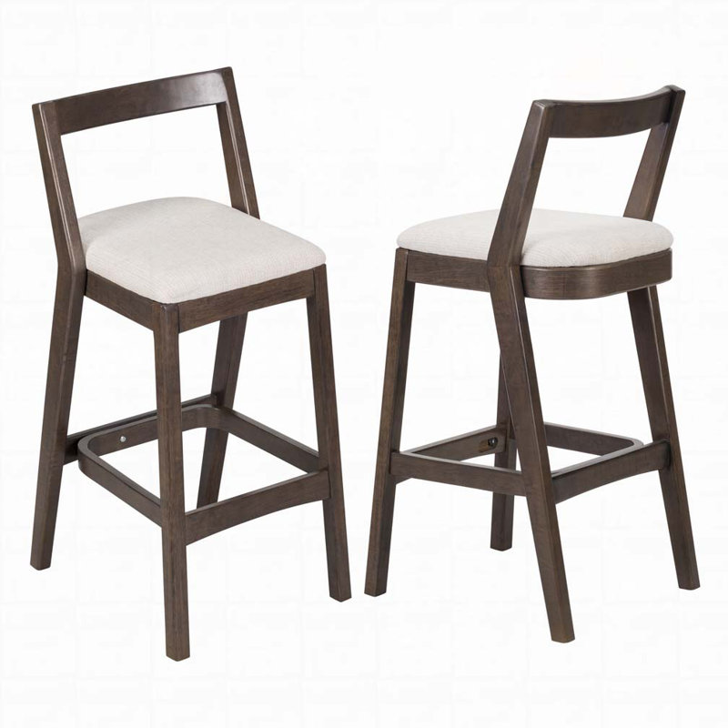 Rubberwood Barstool, Dark Brown