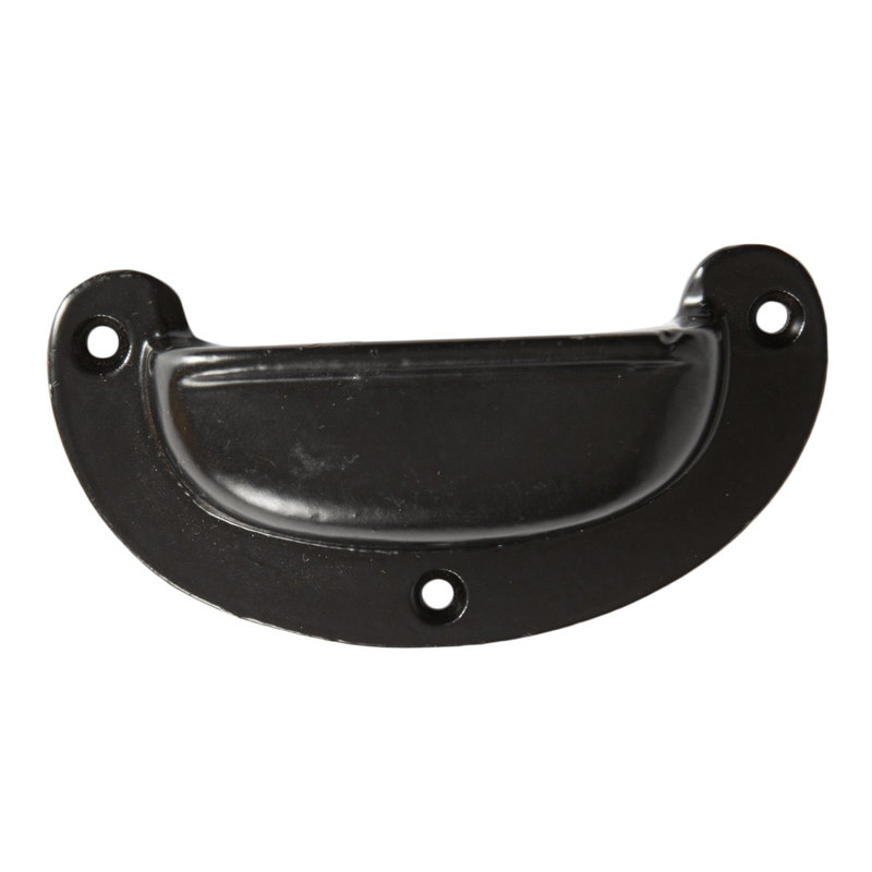 Hammer & Tongs - Wide Lipped Cabinet Cup Handle - W95mm x H40mm - Black