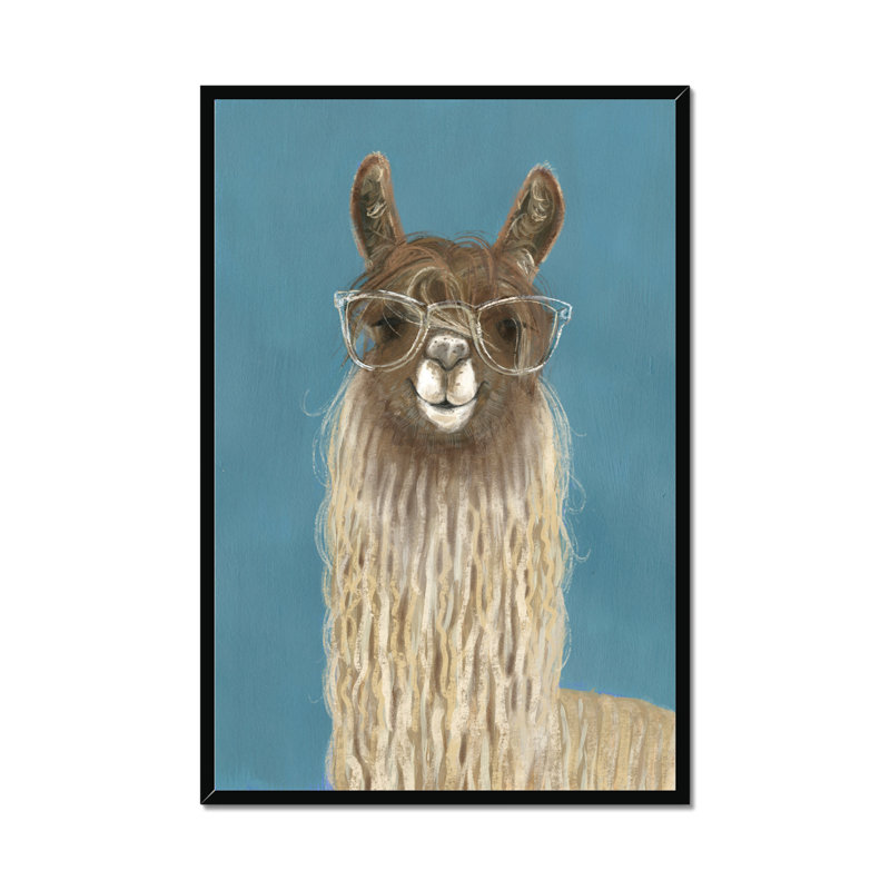 Llama Specs IV by Victoria Borges - Painting, Black Framed Paper Print, 34cm H x 24cm W