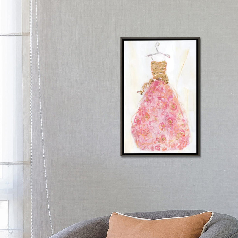 «Ball Gown II» par Sally Swatland - reproduction d'art, Aucun mat, Toile avec cadre gris, H 26 po x l 18 po x 1,5 po