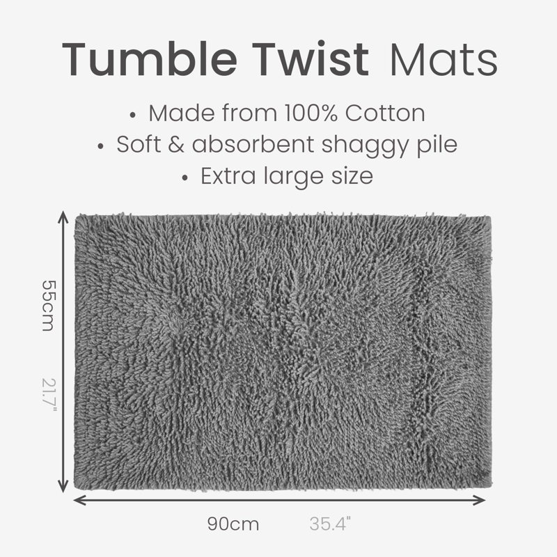 Tumble Twist Cotton Bath Mat Large, Dove Grey