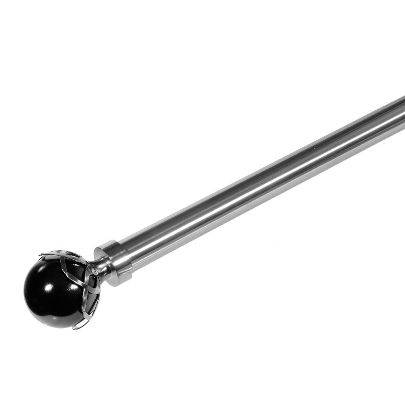 Tringle à rideaux simple réglable en acier inoxydable noir 5 po, 48" - 84"