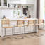 Tabourets de bar cantilever Anandi 24,8 po en rotin canne de style moderne du milieu du siècle avec cadre en métal (ensemble de 4)-130899225