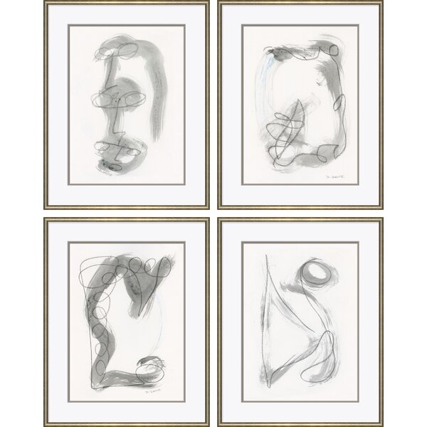 Soicher-Marin Charcoal & Wash Abstracts Framed On Paper 4 Pieces by D ...
