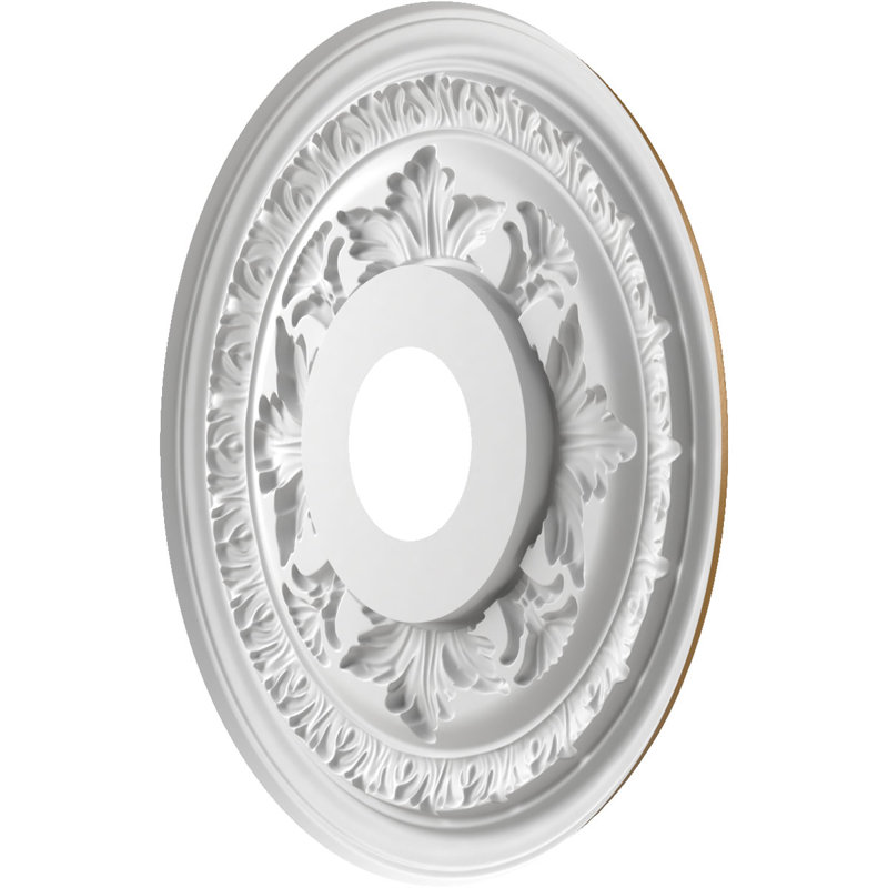EnduraForm PVC Baltimore Thermoformed Ceiling Medallion, 16"OD x 3 1/2"ID x 1"P (Fits Canopies up to 6 1/2"), Metallic Gold Rush