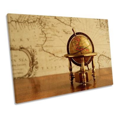 Globe Map Atlas - Wrapped Canvas Art Prints