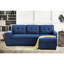 Canapé modulaire bleu avec 3 sièges, mélange de lin, rembourrage en mousse, 92 po x 53 po x 34,5 po, chaise de rangement et coussins amovibles en tissu 3 po, rembourrage, dossier-1969120569-1969120560