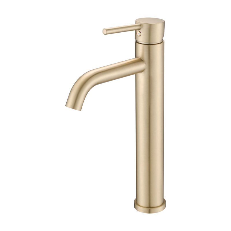 Bathroom Modern Tall Faucets Single Handle One Hole Lavatory Bathroom Sink Faucet, Brushed Gold