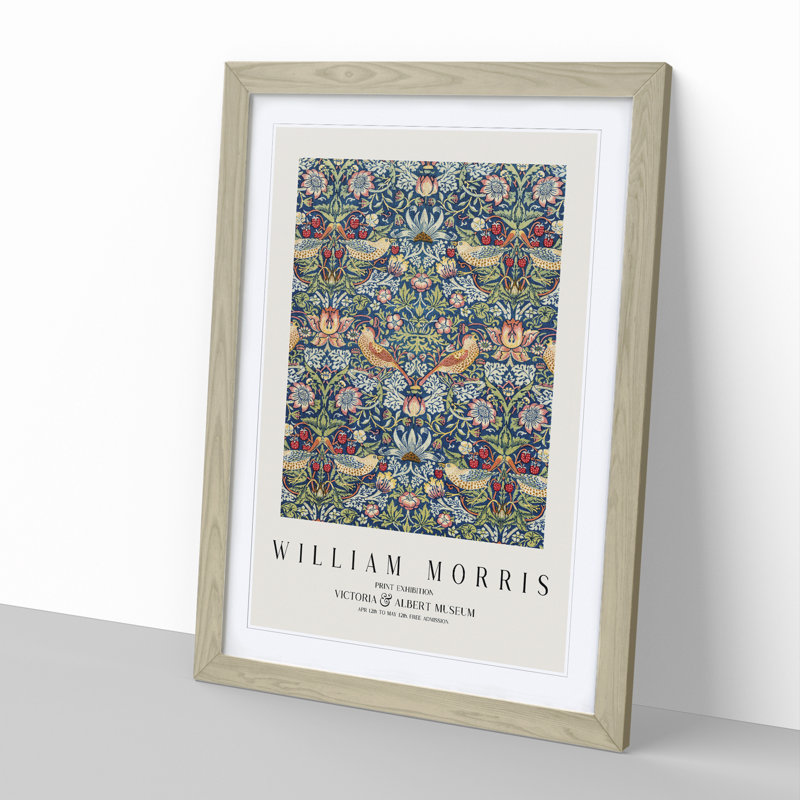 Strawberry Thief Vol.2 by William Morris - Single Picture Frame Print, 48cm H x 36cm W x 2cm D, Oak Framed