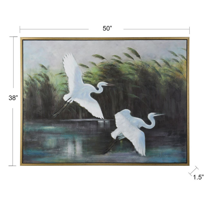 Airborne - Hand Painted On Canvas - Gold Frame