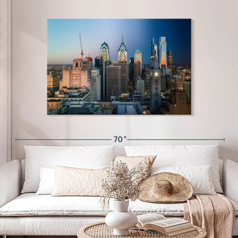 Ravi Philly Skyline, H 32 po x l 48 po