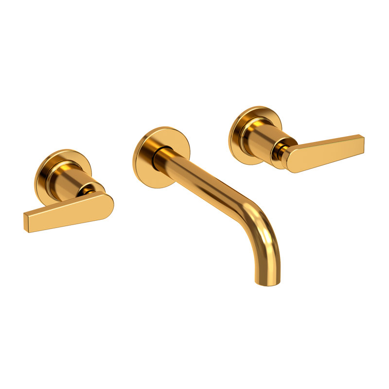 Dorrance Wall Mount Bathroom Faucet, Aged Brass