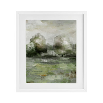 Into The Brush Scene Framed Print Under Glass, design by Nan