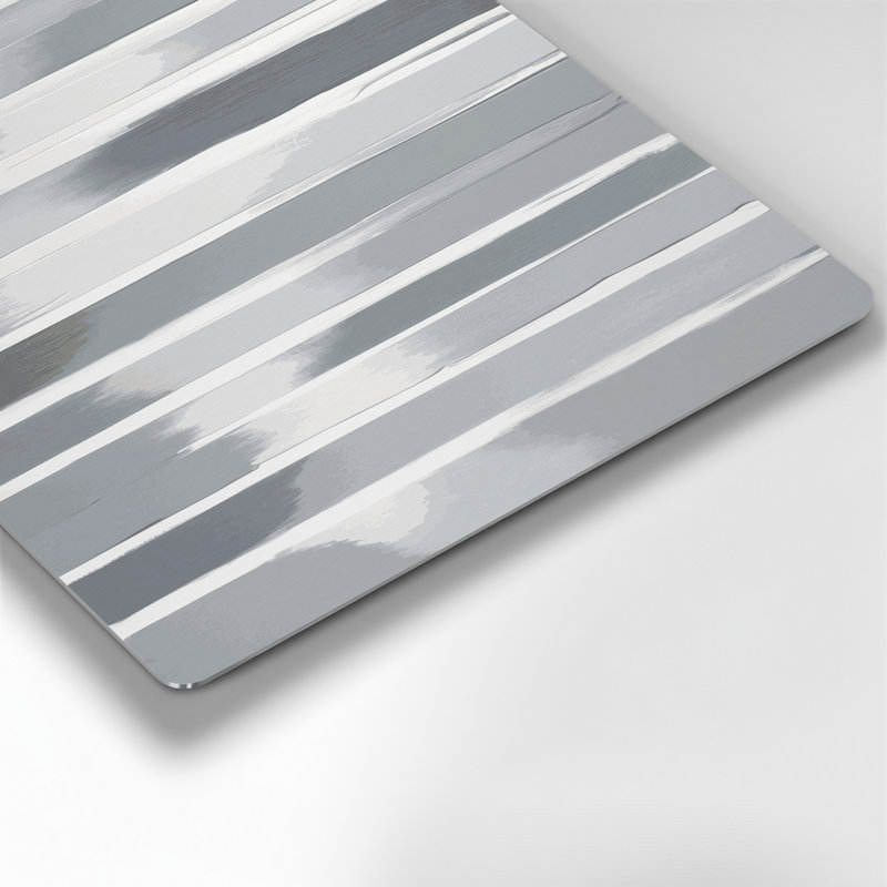 Art mural en métal gris clair blanc diagonal, H 30 po x l 20 po