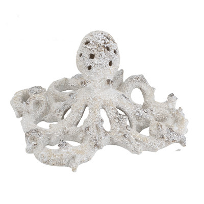 Aristizabal Coral Look Octopus 11" x 9.5" x 5" White