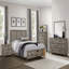 Commode de chambre à coucher de style rustique en mélamine vieillie 7 tiroirs