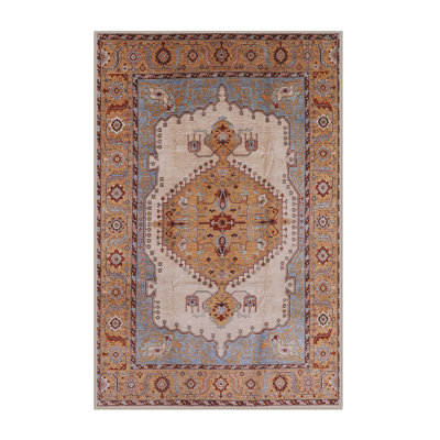 Tapis oriental orange / gris