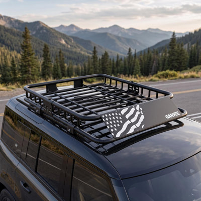 Porte-bagages universel pour porte-bagages, support de toit robuste 46 "x 36" avec carénage, porte-bagage de 200 livres pour VUS, camions, véhicules récréatifs