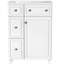 Meuble-lavabo 24 po avec lavabo en céramique. Gain de place pour les petits espaces. 2 tiroirs, 1 porte. Blanc 24 po. Vaste espace de rangement. . Pieds en bois massif. Blanc. Assemblage facile-1162158664