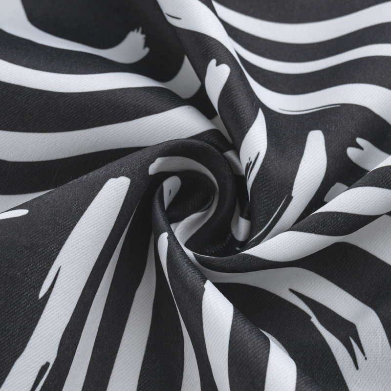 Ensemble de rideau de fenêtre tissé à motif géométrique Sarmiento, Noir