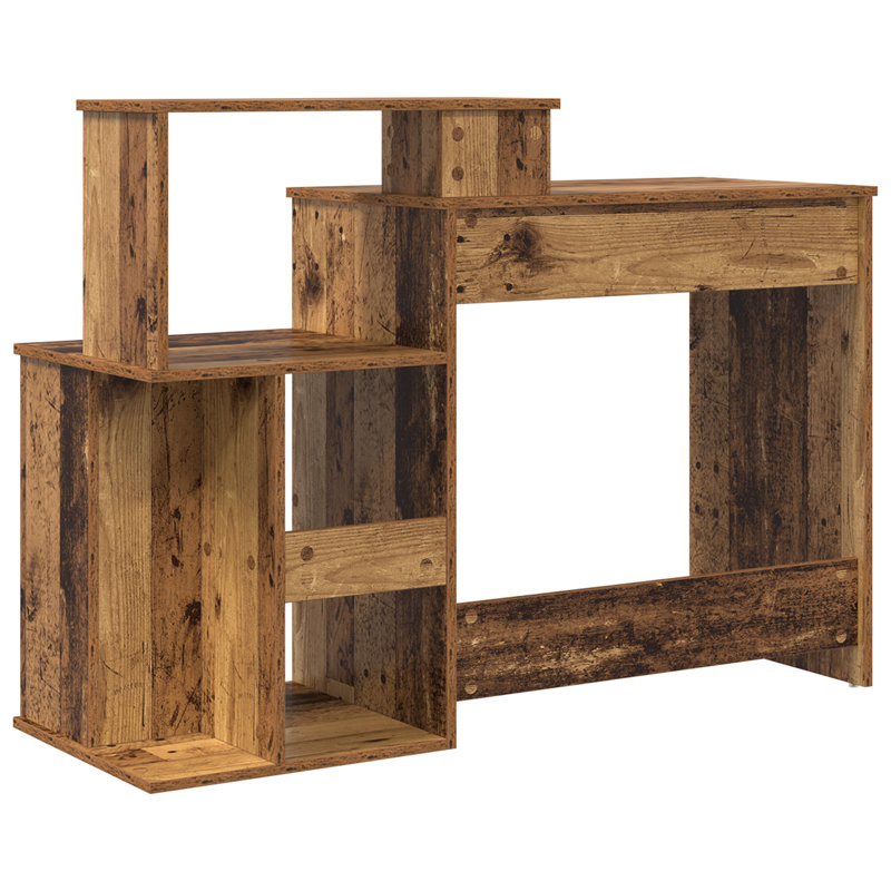 Desk With Storage 120.5X44x88.5 Cm Engineered Wood, Old Wood