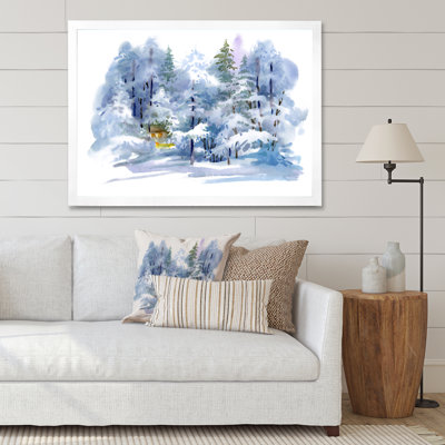 Paysage d'hiver enneigé - Forêt sur toile