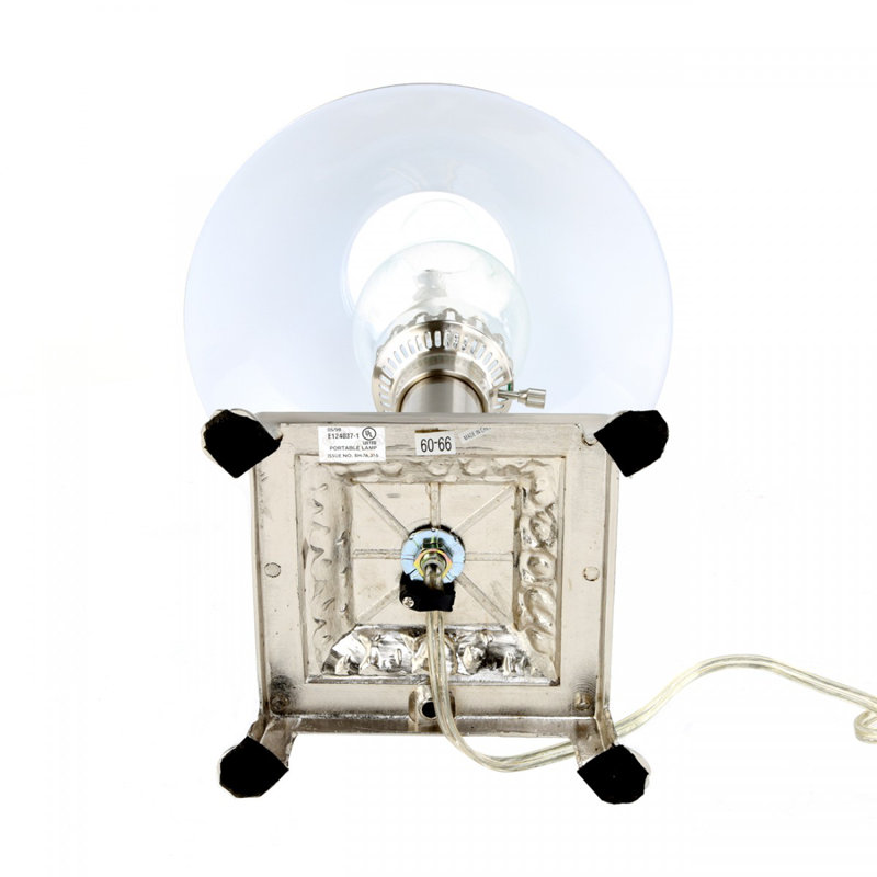 Lampe de table Crompton, lampe en laiton Silvertone