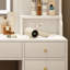 Grande coiffeuse avec miroir, 6 tiroirs et tablettes, bureau de commode