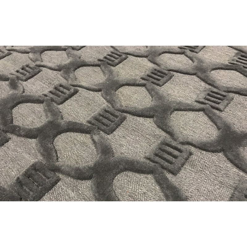 Tapis gris de haute qualité noué à la main