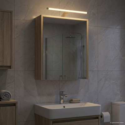 Wall Mounted Mirrored Bathroom Cabinets 2 Shelves with Mirror