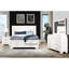 Lit double complet avec tête de lit et bibliothèque, style moderne, bois massif, tiroirs de rangement sans sommier requis,