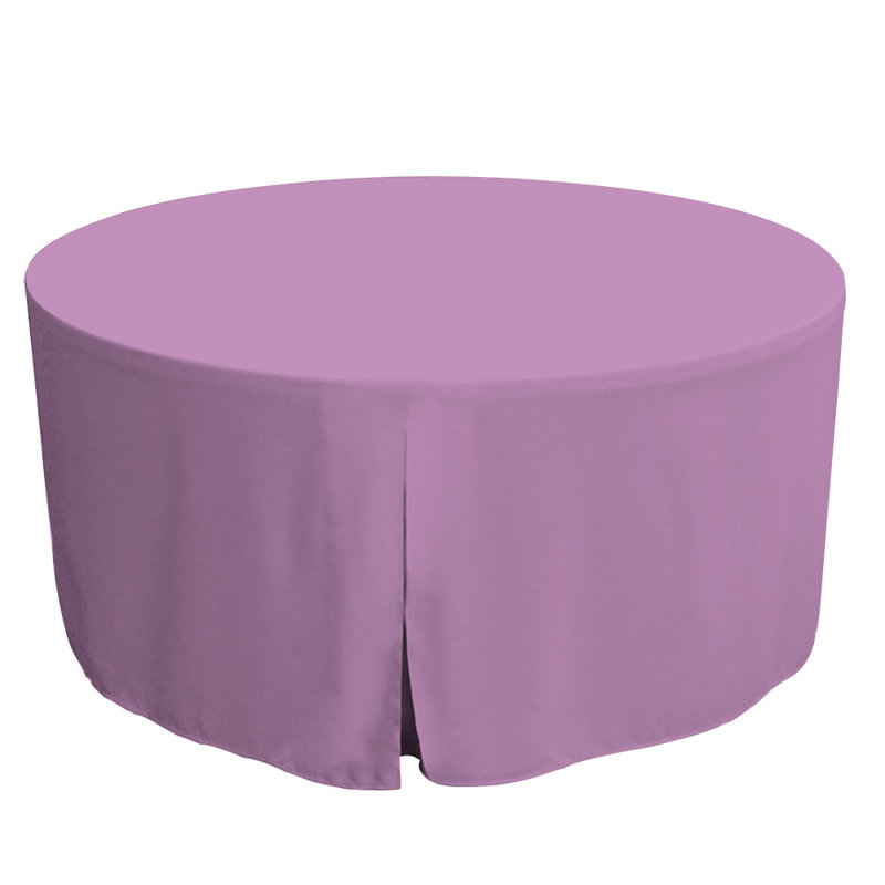 Lilac Round Fitted Polyester Table Cover for 30-inch Tables
