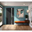 Porte d'entrée extérieure prémontée en acier Cynex 6777, inserts en acier inoxydable noir, style moderne, peint, largeur 91,4 cm x hauteur 203,2 cm, ouverture à gauche vers l'intérieur.-93484011-93484013-93484037