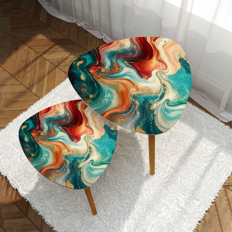 Ensemble de 2 tables basses gigognes Triangle