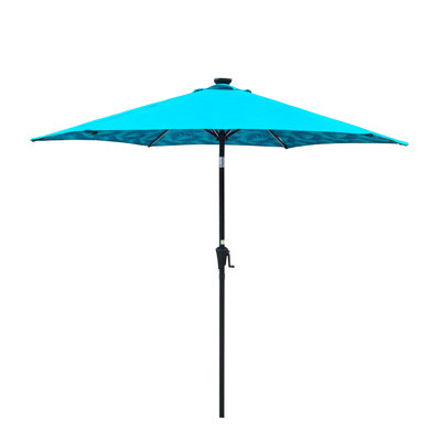 9FT UMBRELLA WITH LIGHT Pattern + Cyan